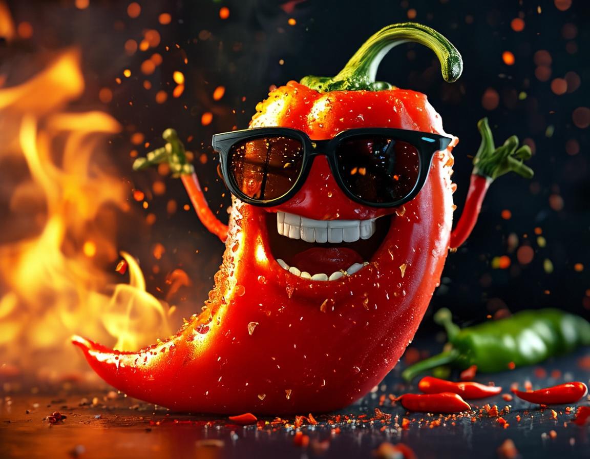 Anthropomorphic chili pepper render