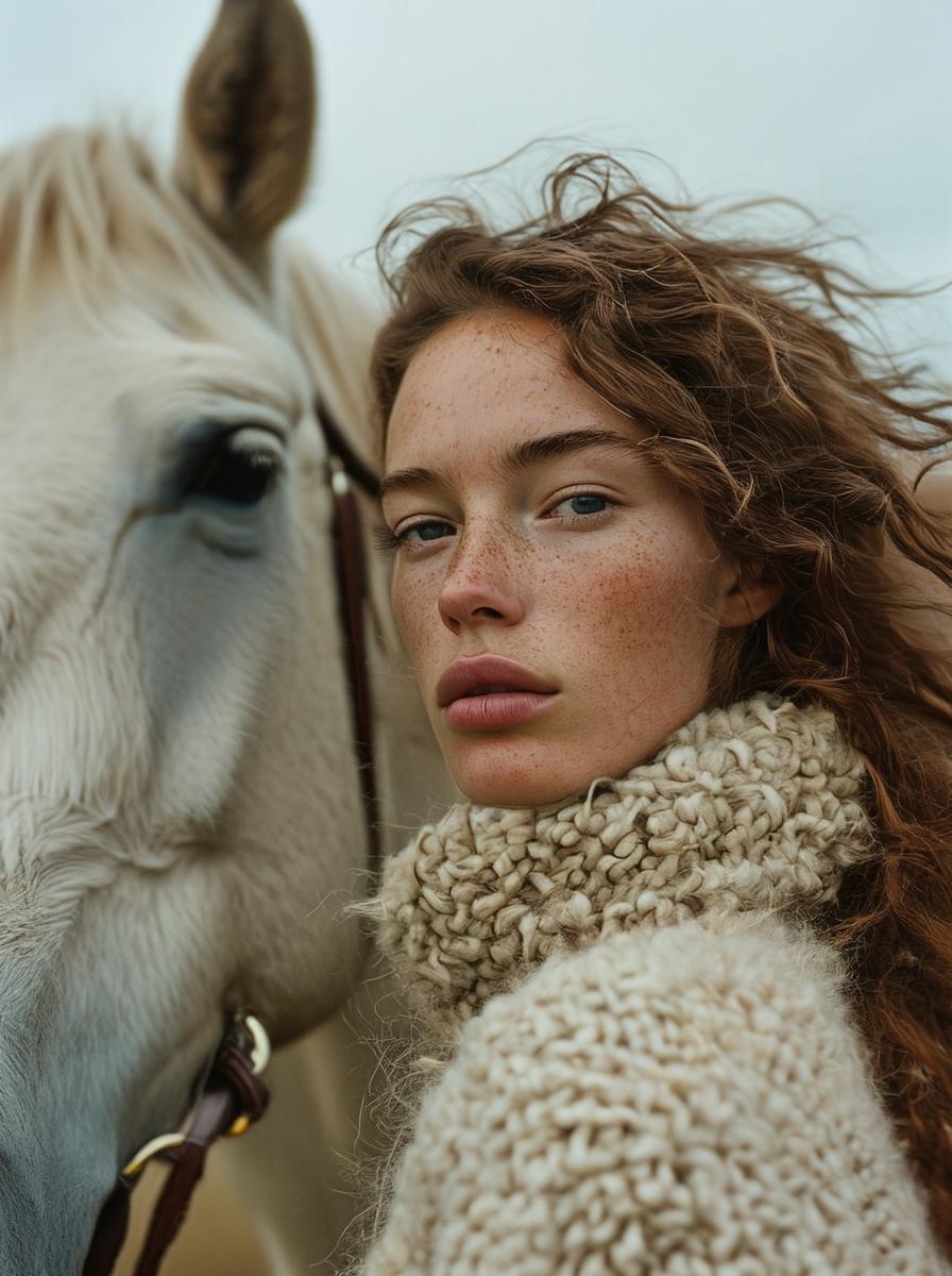 Freckled muse with horse