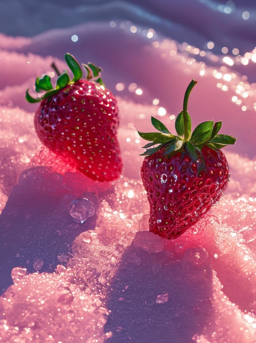 Glass strawberry macro