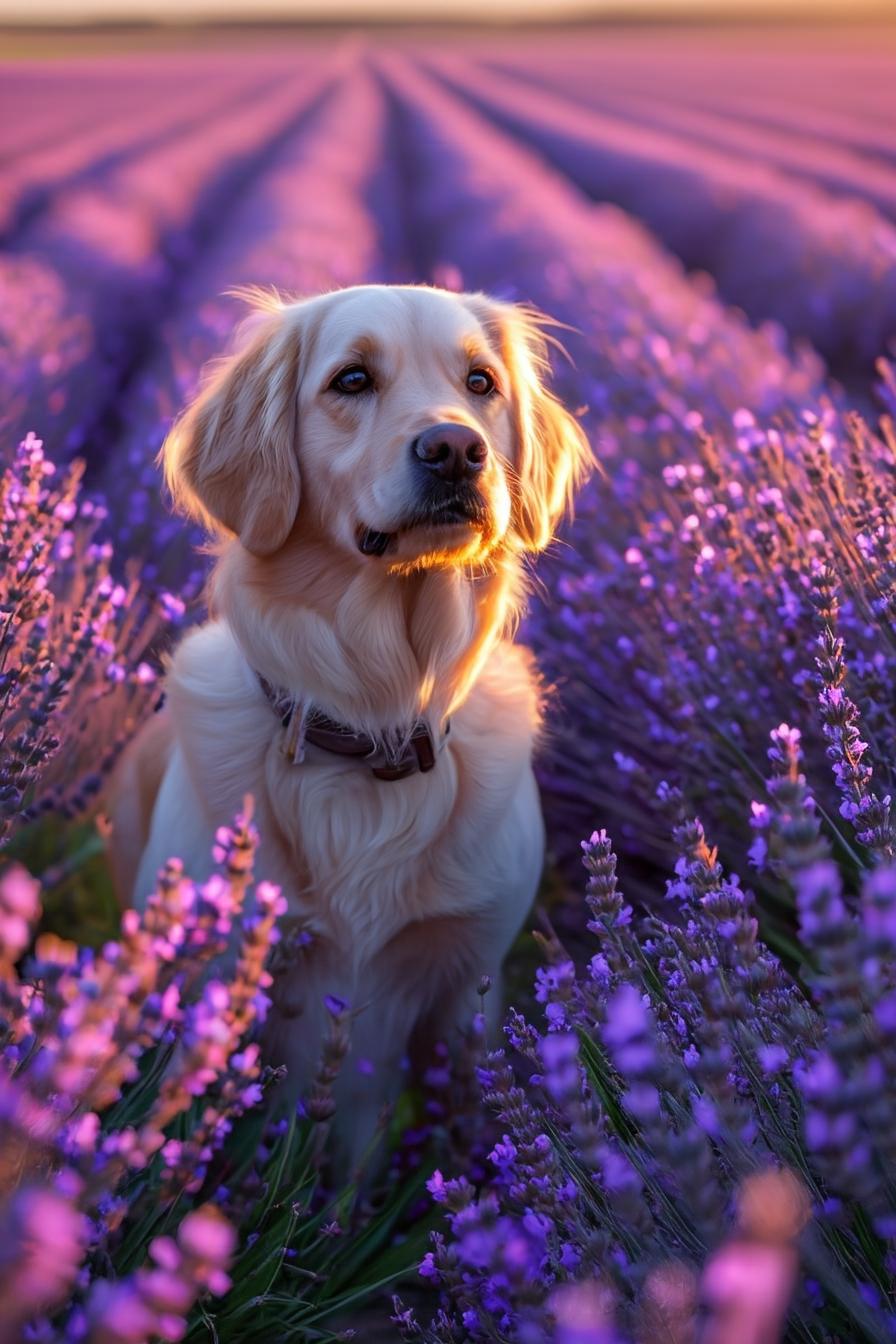 Lavender dog scene