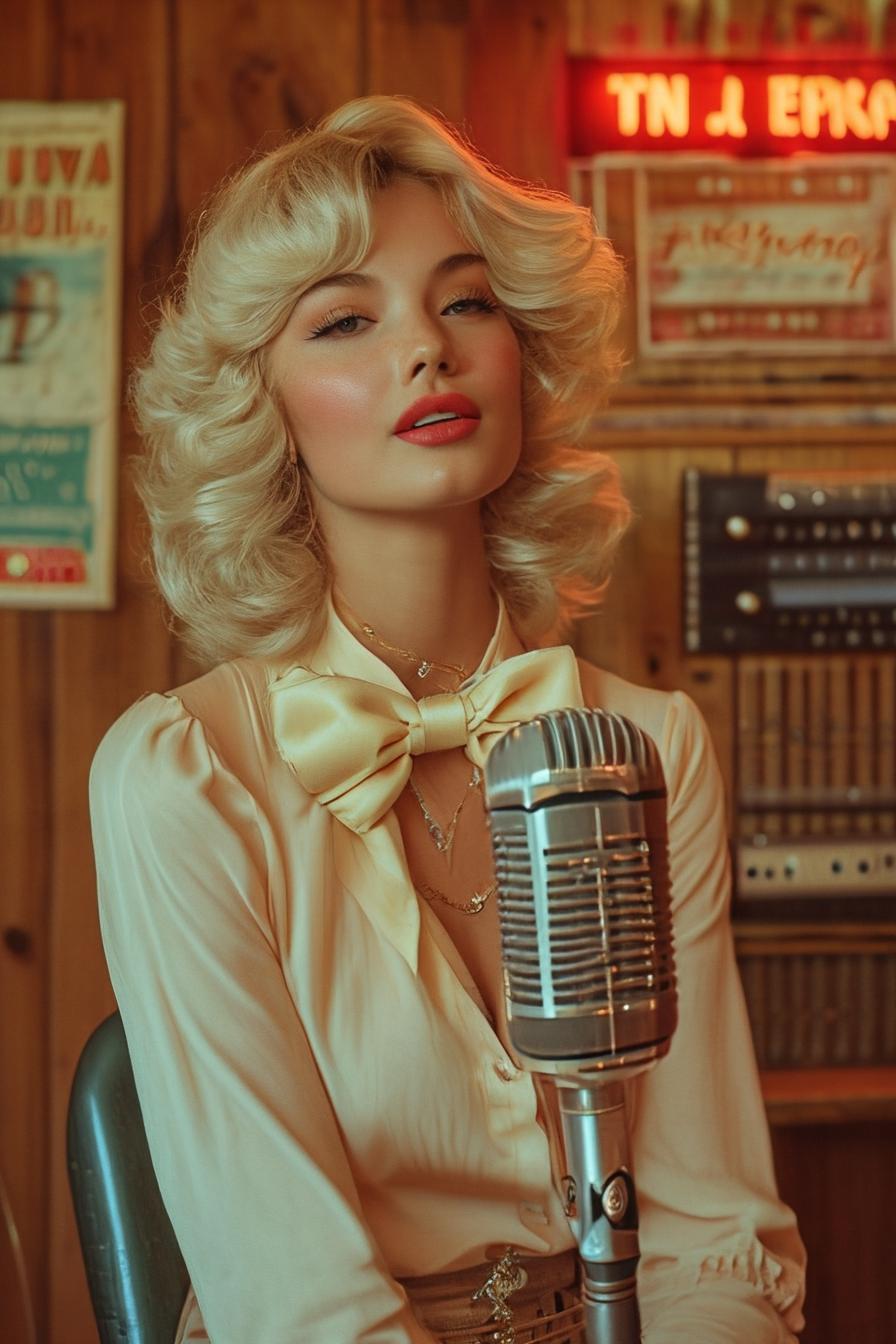 Vintage singer portrait